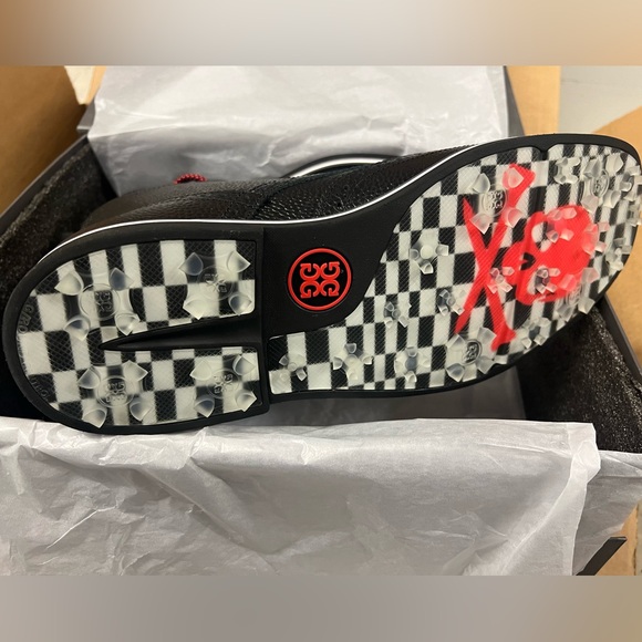 G/Fore Men’s Gallivanter Wingtip Golf Boots Shoes Onyx 12.5 13 NEW - Picture 3 of 10